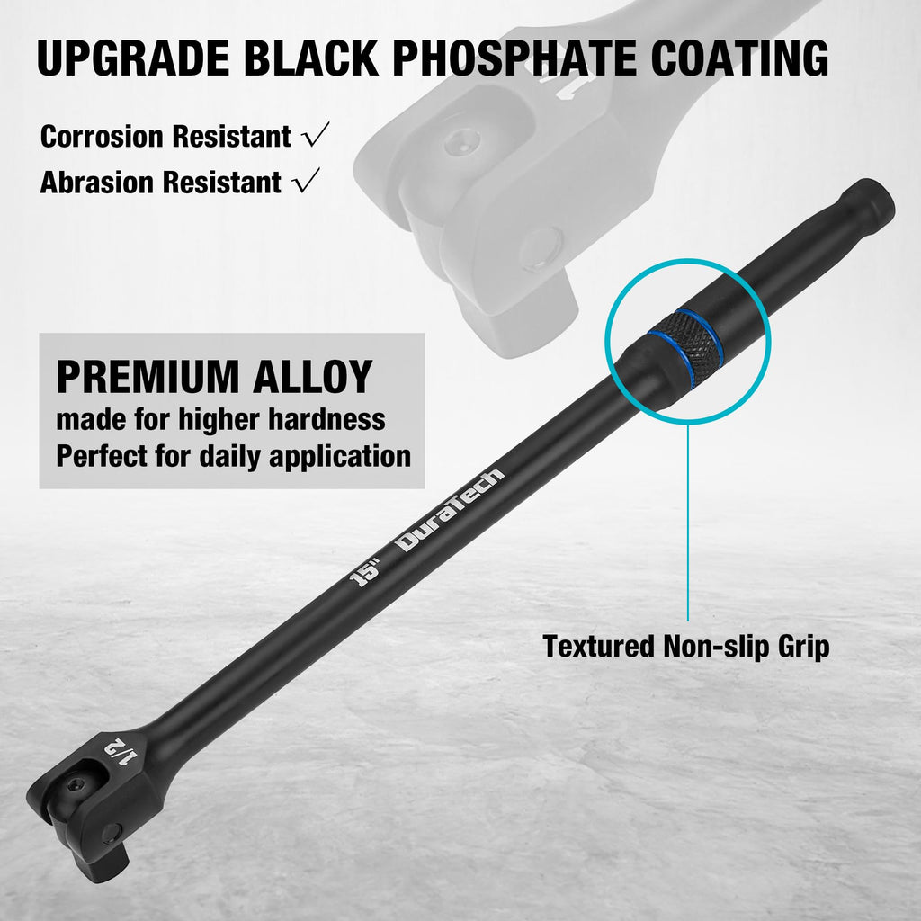 DURATECH 3PCS Breaker Bar Set with Upgrade Black Phosphate Coating