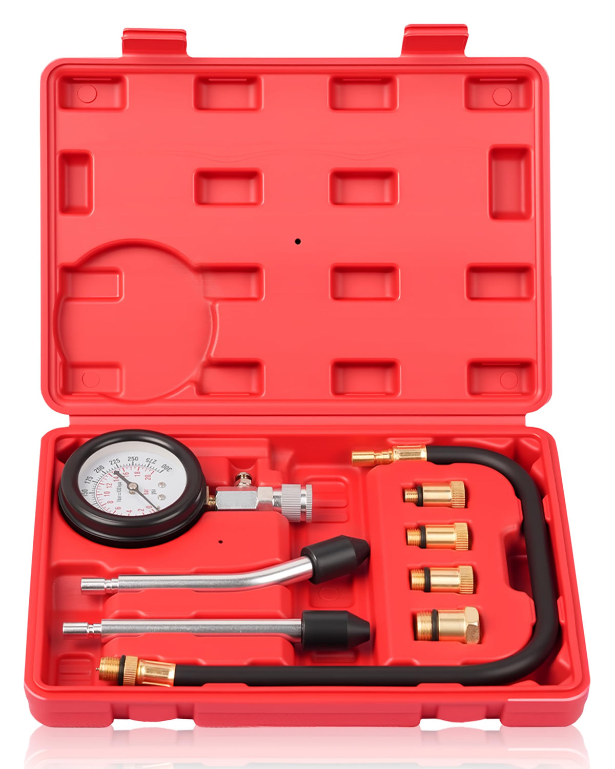 DAYUAN Professional Petrol Engine Compression Tester Kit Set, Red Case
