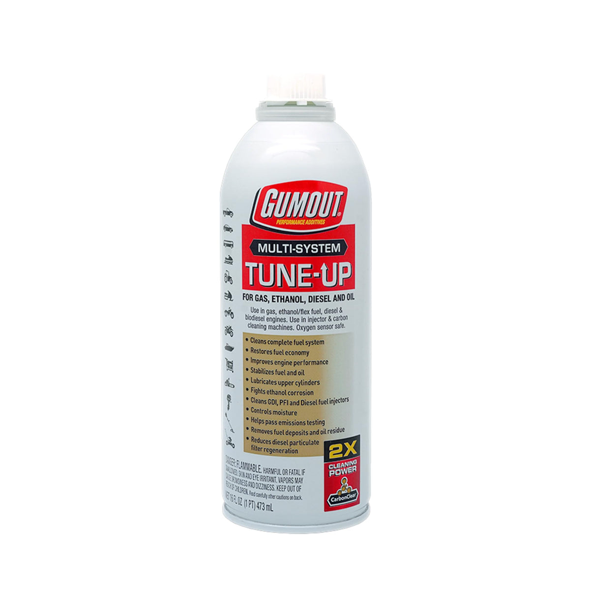 Gumout 510011 Multi-System Tune-Up, Fuel Stabilizer Injector Cleaner & Gas Treatment, 16 oz, Full Fuel System Cleaner - Improves Engine Performance, Cleans & Removes Deposits and Residue