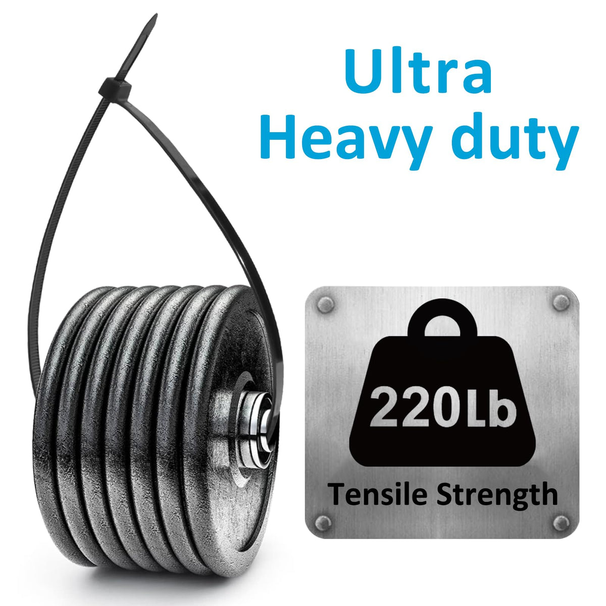 Large Zip Ties 18 inch, 50 Pack, Long Zip Ties Heavy Duty with 220 lb Tensile Strength, Big Cable Ties, Black, ANOSON