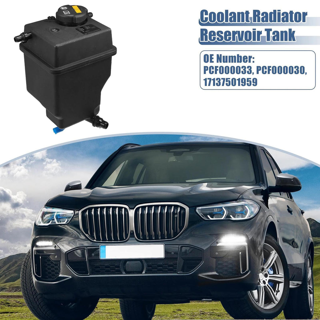 Oulesh Coolant Reservoir Tank for BMW X5 E53 2004-2006 V8 4.4L, Radiator Reservoir Tank Coolant Overflow Expansion Bottle with Cap PCF000033