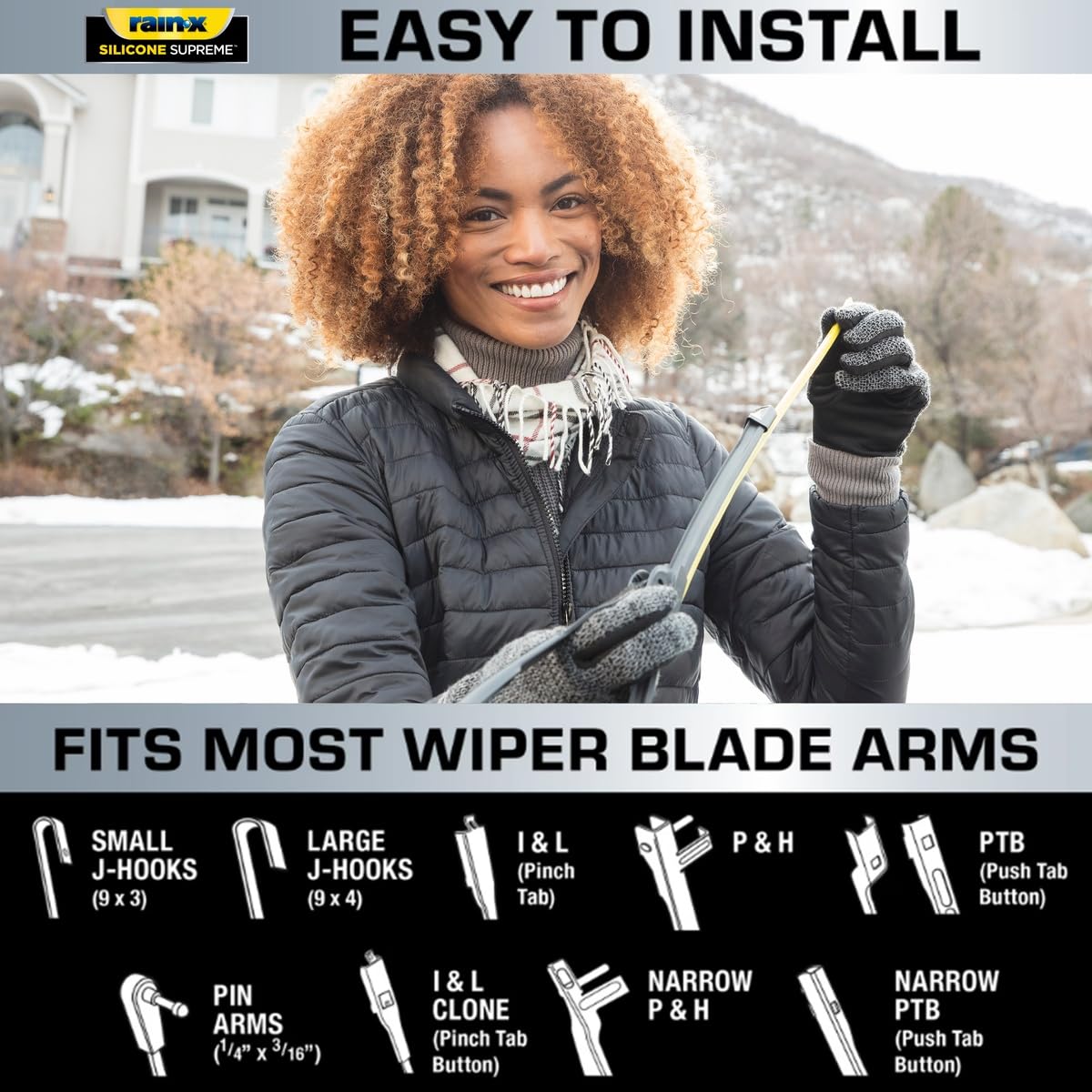 RainX Silicone Supreme Windshield Wiper Blade 20" - Heavy Duty Silicone Squeegee, Extreme Weather Resistance & All-Season Performance, Streak-Free Beam Technology, Quick Install (Pack of 1)