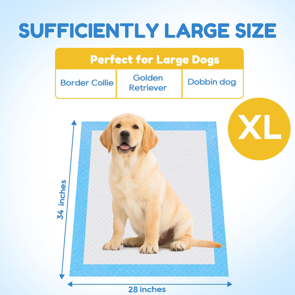 Dog Pee Pads Extra Large 28"x34", 30 Pack Super Absorbent XL Puppy Pads