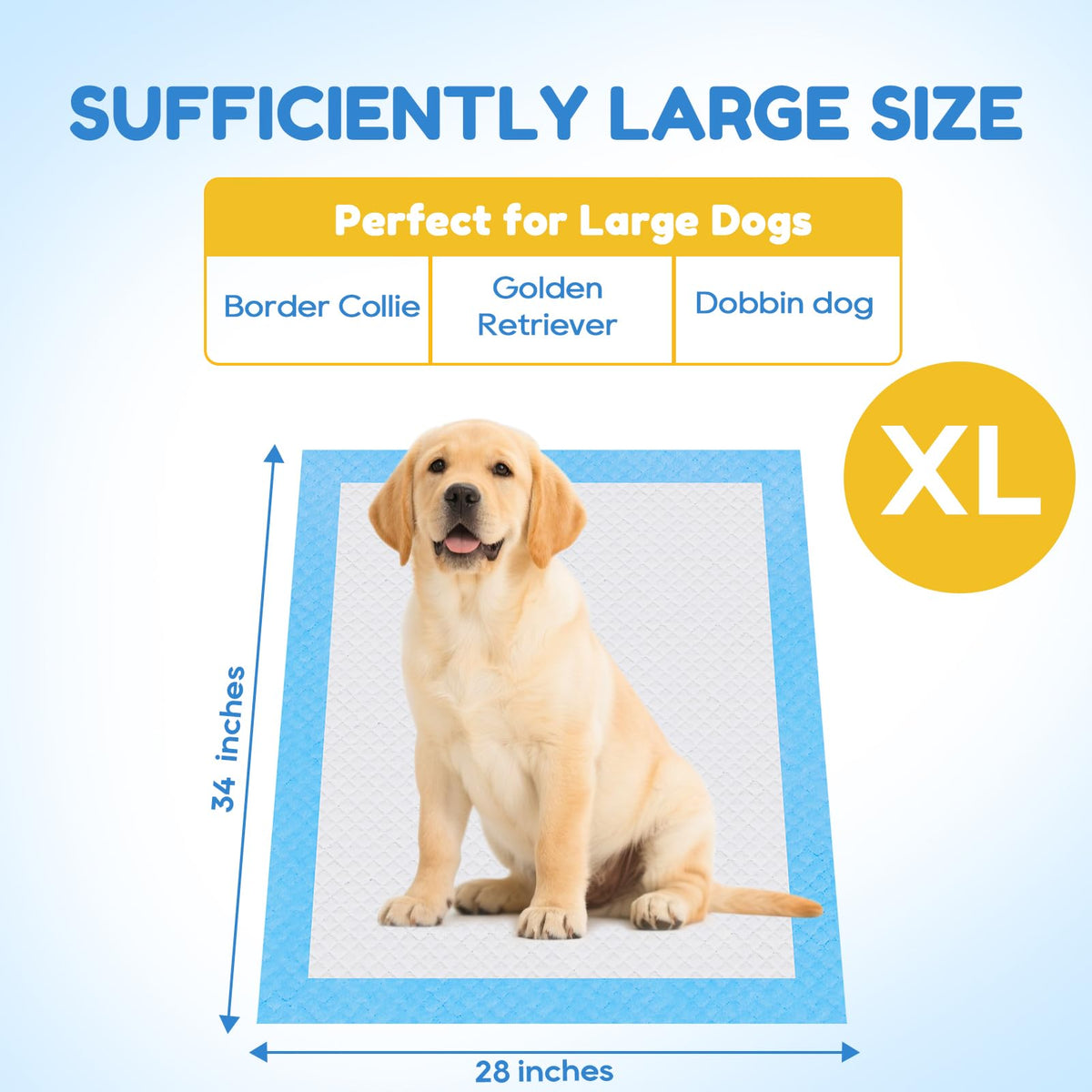 Dog Pee Pads Extra Large 28"x34", 30 Pack Super Absorbent XL Puppy Pads