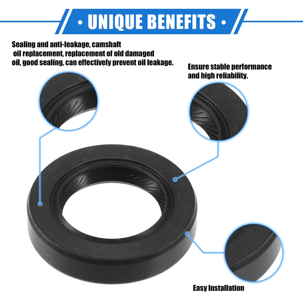 VekAuto 2 Pcs Engine Camshaft Seals Compatible for Honda CR-V 1997-2001, Durable Rubber Black Oil Seal