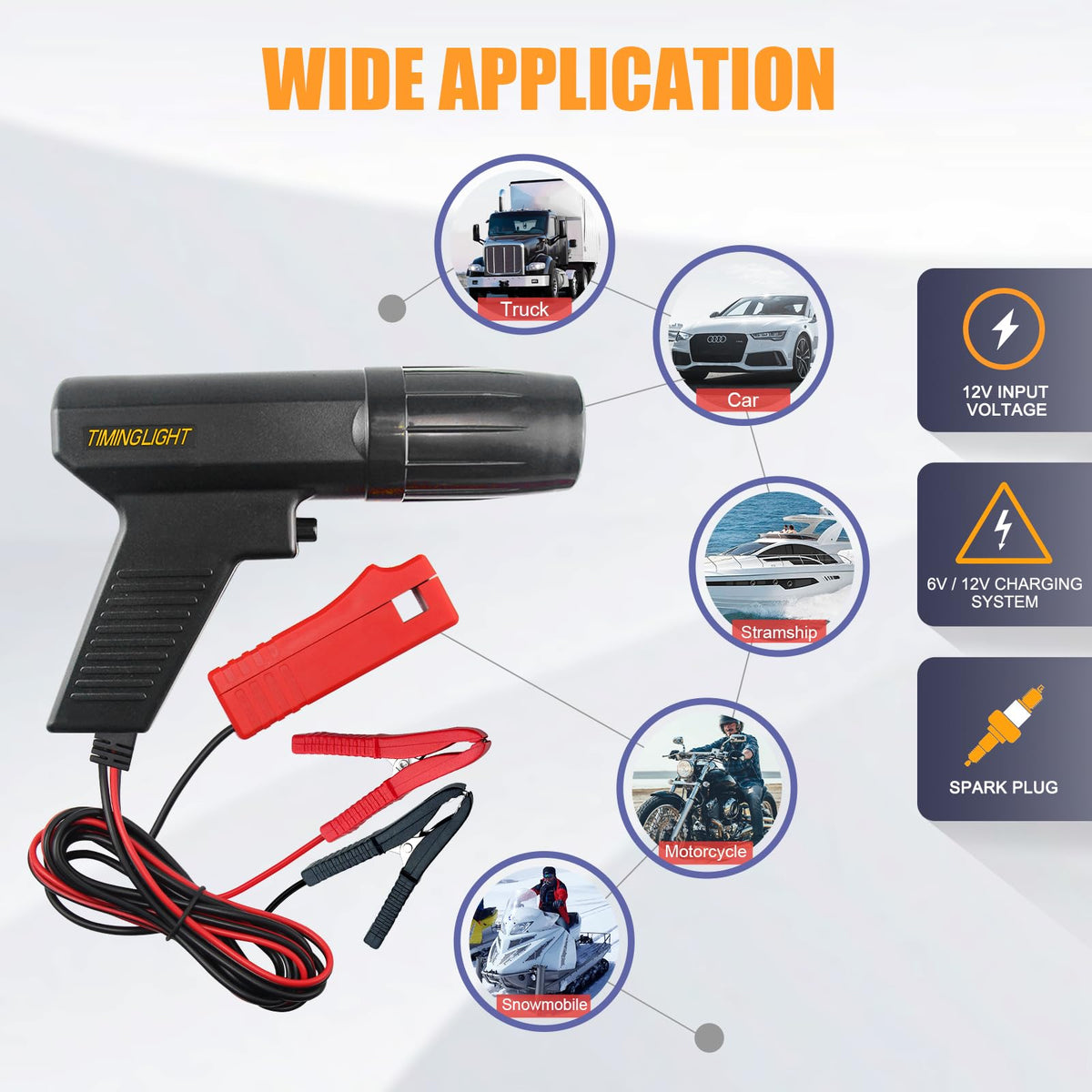 OBDMONSTER 12V Inductive Timing Light for 2- & 4-Stroke Gas Engines