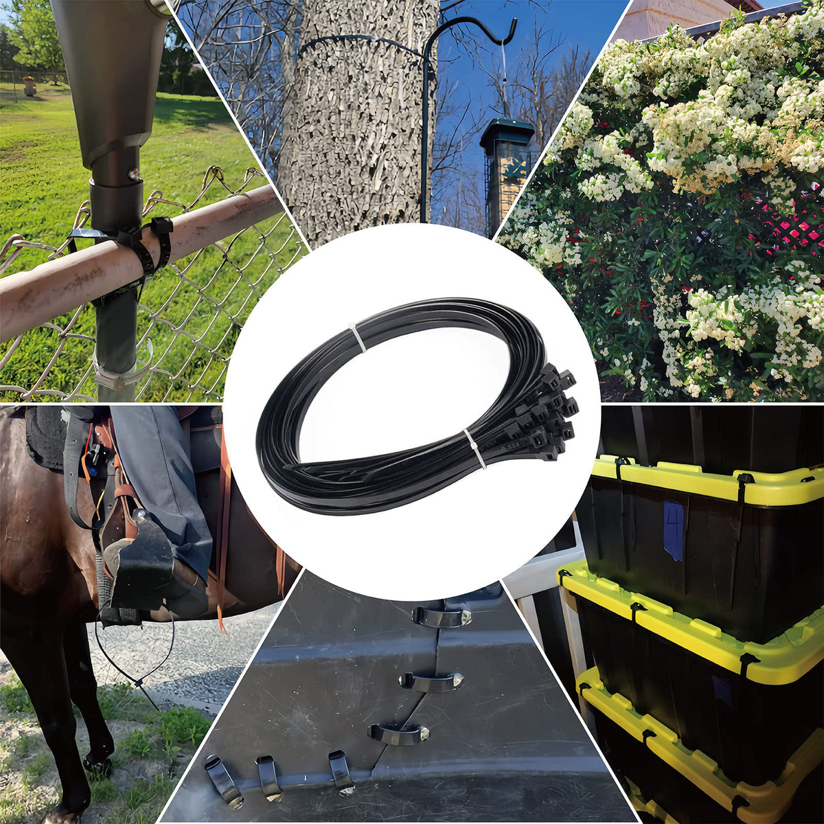 Large Zip Ties 18 inch, 50 Pack, Long Zip Ties Heavy Duty with 220 lb Tensile Strength, Big Cable Ties, Black, ANOSON