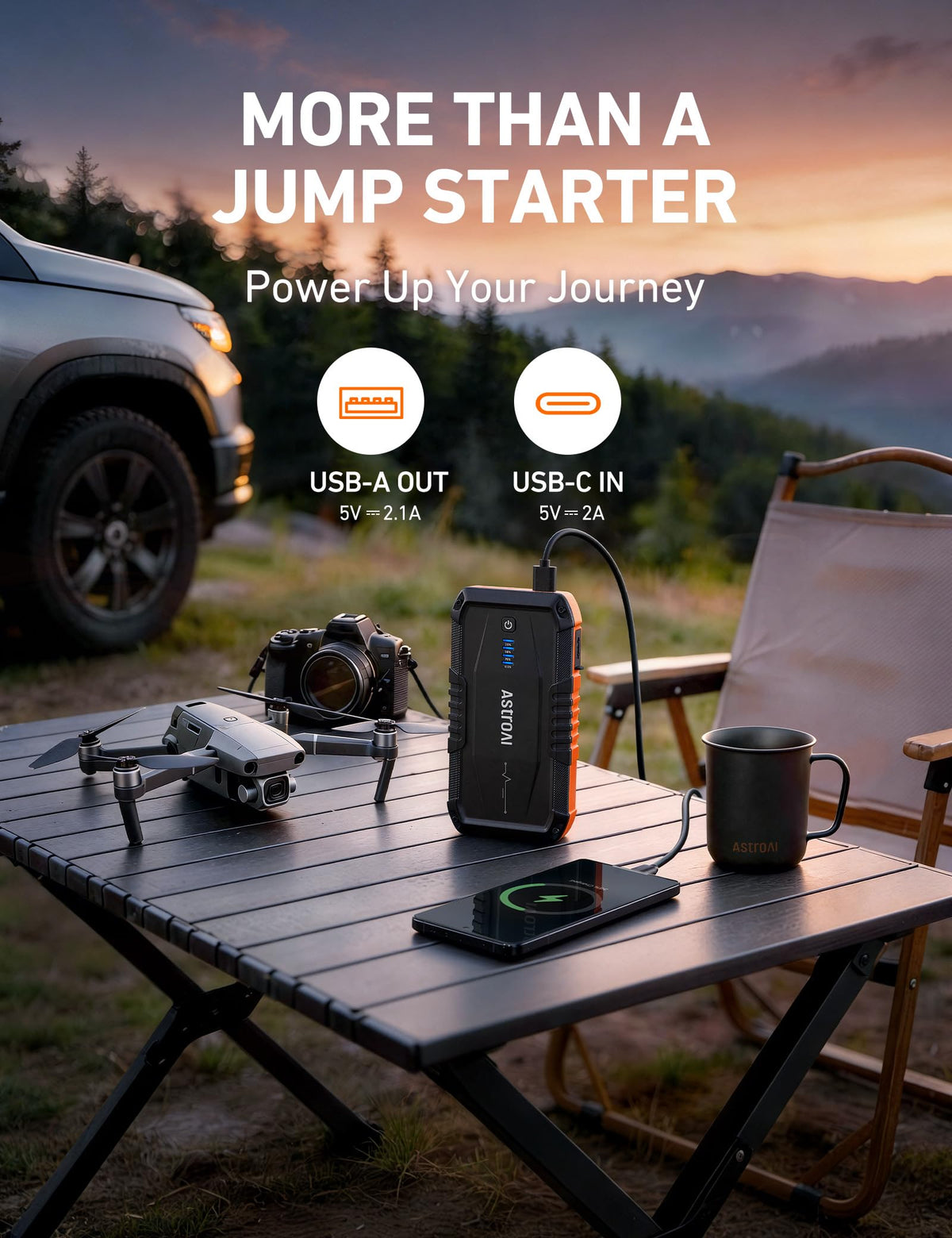 AstroAI S8 Car Battery Jump Starter 3000A - Portable 12V Lithium Jump Box