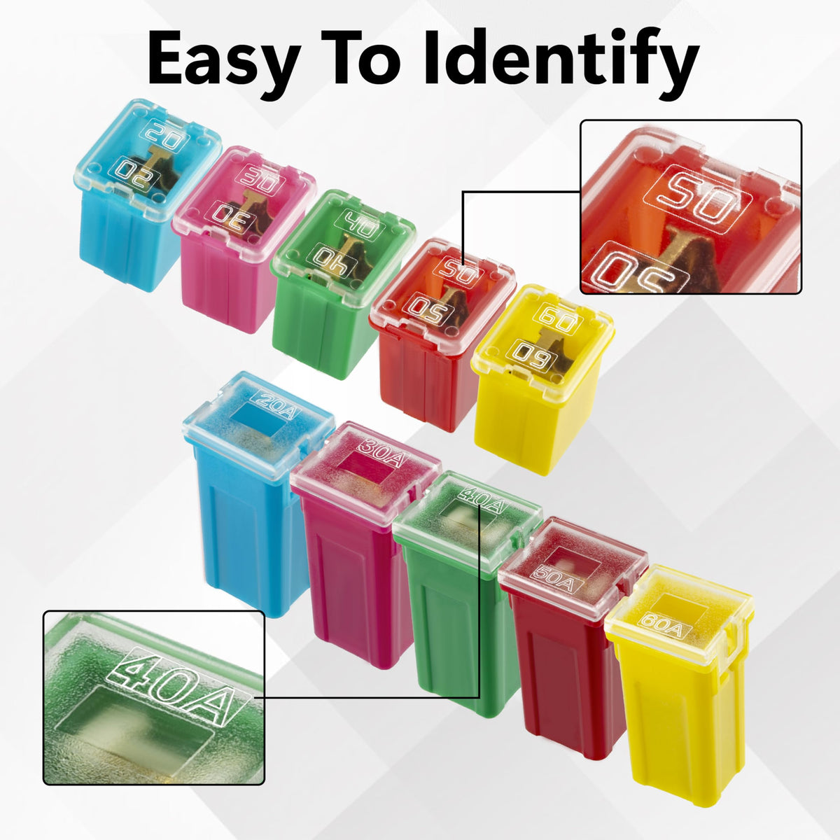 10 PCS Versatile Automotive Fuse Assortment Kit, Tall and Low Profile Fuse