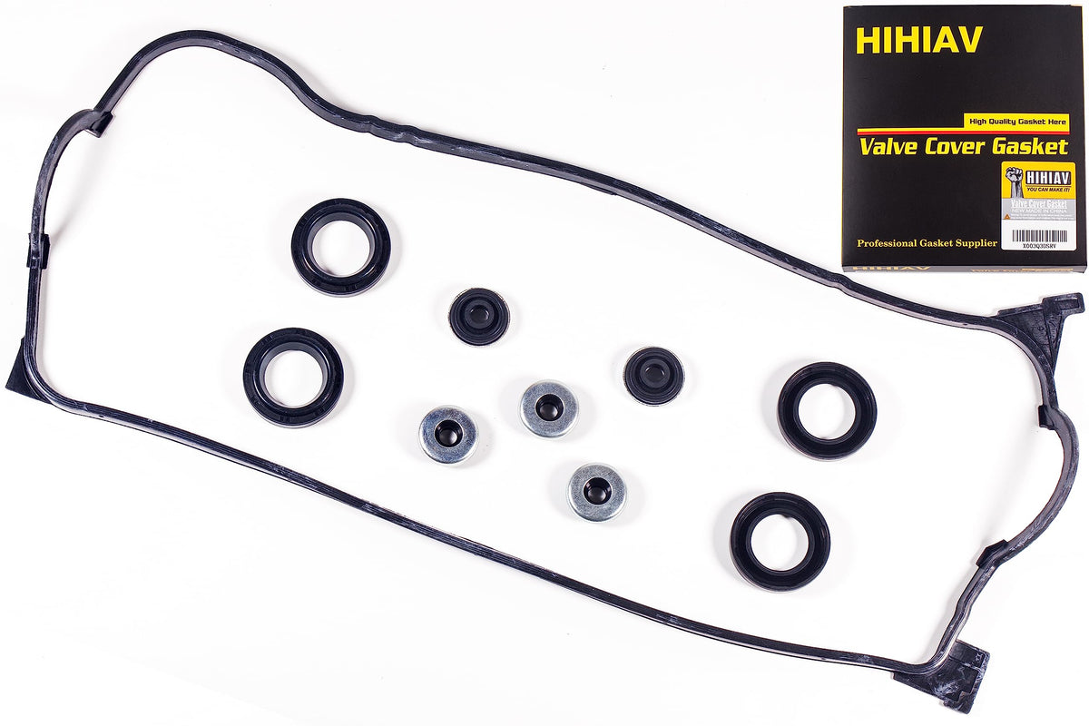 VS50500R Compatible With Honda Civic Engine Valve Cover Gasket & Gromets & Spark Plug Tube Seals 1992-2000 Del Sol Si/S/Si VX CX DX LX VP GX HX Ex Si 1.6L L4 SOHC 16V VC4029 VS50499R