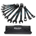 DURATECH 12-Piece Flex-Head Ratcheting Wrench Set, Metric, 8mm-19mm