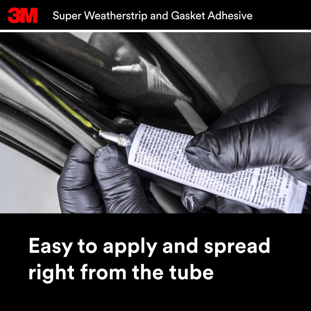3M Black Super Weatherstrip and Gasket Adhesive, 08008, 5 fl oz, 1 Per Pack