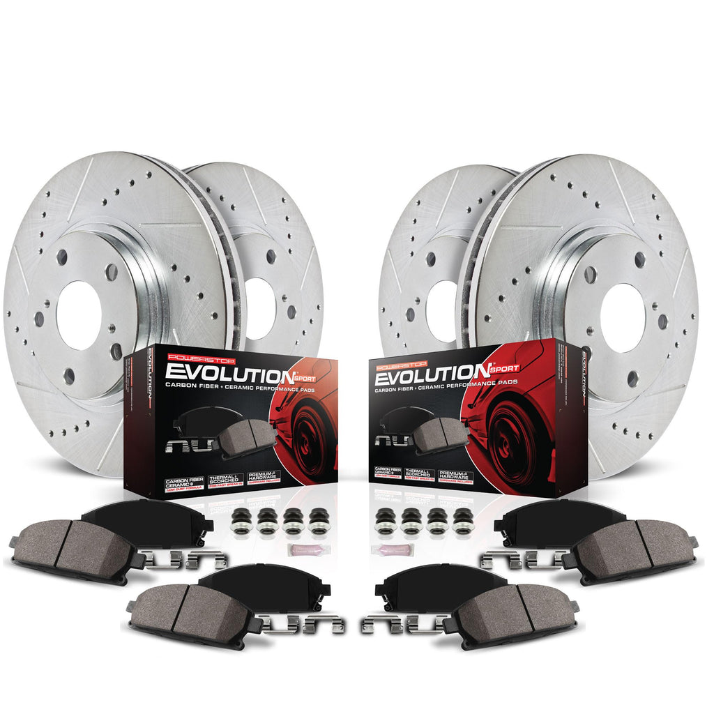 PowerStop Z23 Performance Brake Pad & Rotor Kit Front & Rear K4140