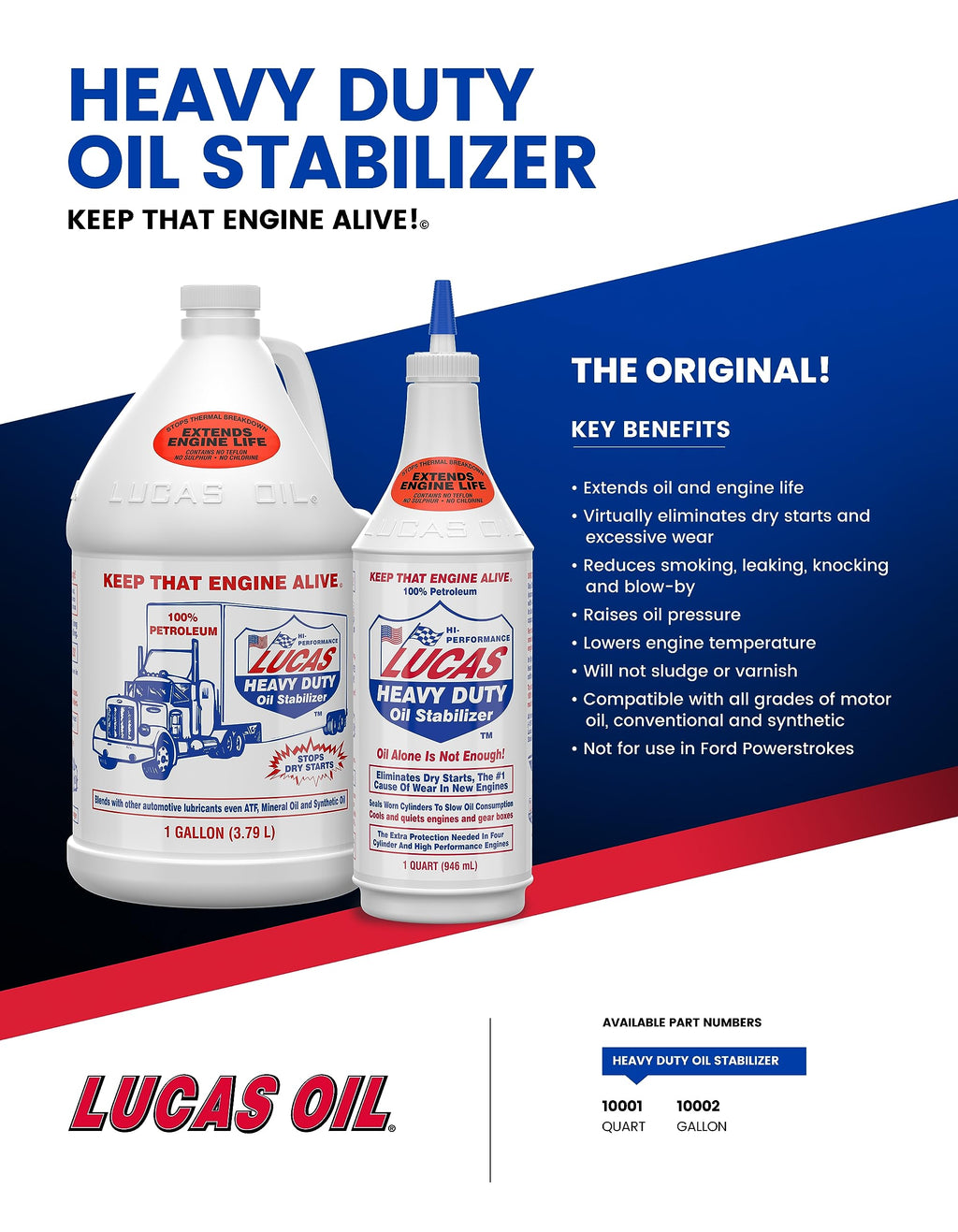Lucas Oil 10002 Heavy Duty Oil Stabilizer - 1 gal