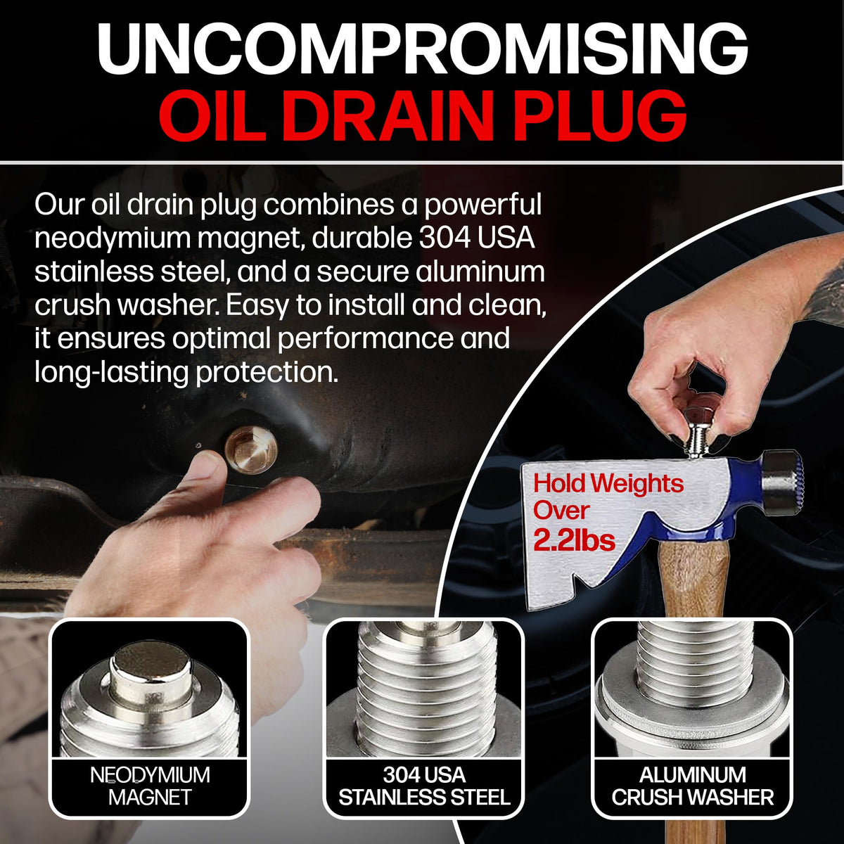 M14X1.5 MM Magnetic Engine Oil Drain Plug High-Temperature Neodymium Magnet