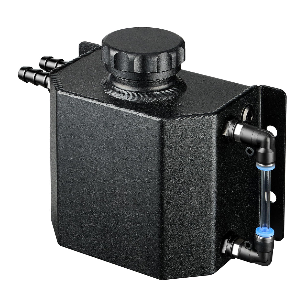 EVIL ENERGY Coolant Overflow Tank, Aluminum Radiator Tank, Reservoir Expansion Tank Universal 1L Black