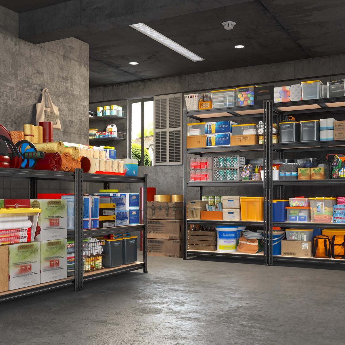 REIBII 2400LBS Garage Shelving,36" Wx16" Dx72" H Shelves for Basement